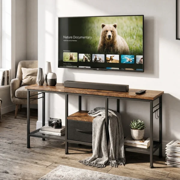 Vintage Industrial Style Entertainment Center