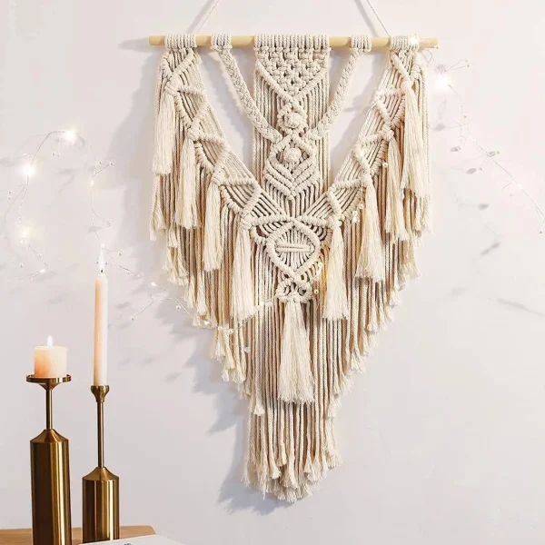 Handwoven Macrame Wall Hanging Tapestry With Tassel