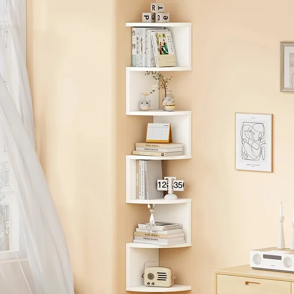 7-Tier Country-Style Wall-Mounted Corner Shelf
